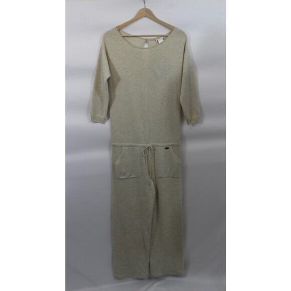 MALO Sz S Small Oatmeal 100% Cashmere Sweater Knit Tuta Jumpsuit NWT - Picture 10 of 14